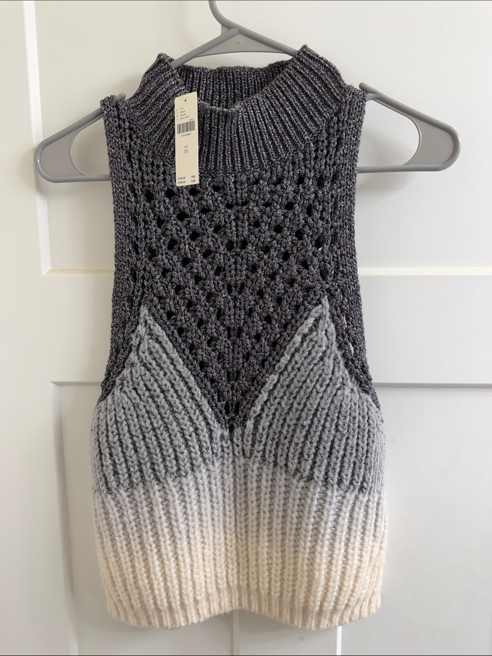Pilcro Mock-Neck Metallic Sweater Vest, XS